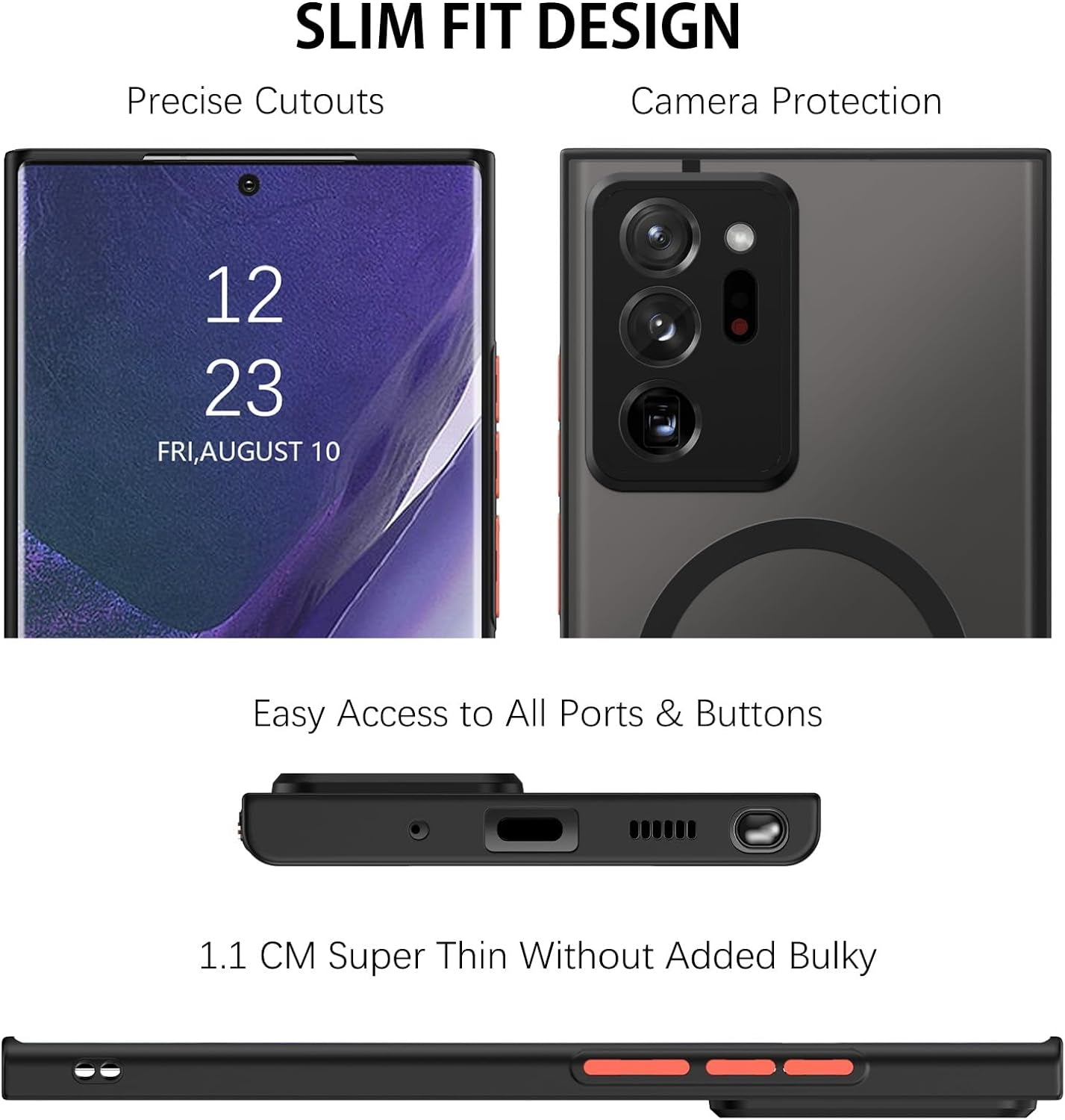 DUEDUE for Samsung Galaxy Note 20 Ultra Case Magnetic[Compatible with Magsafe], Full Body Protective Cover TPU Shockproof Slim Phone Case for Samsung Note 20 Ultra 4G/5G, Black  DUEDUE   