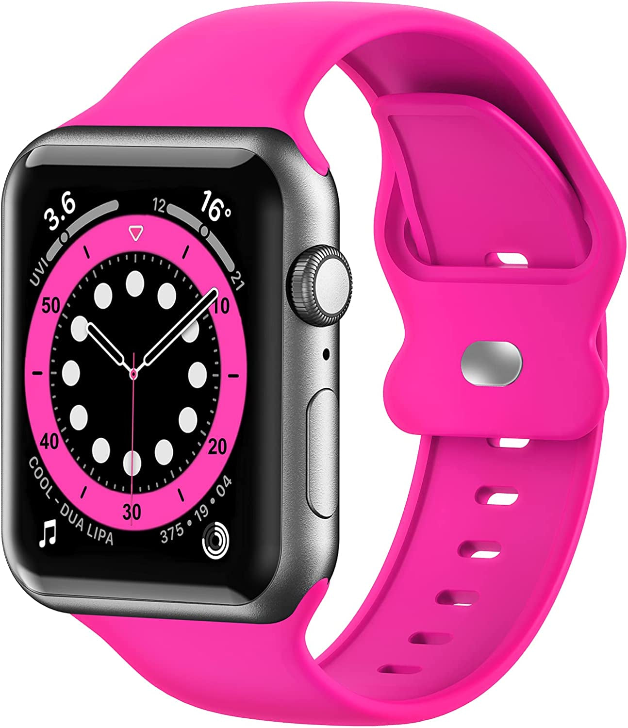 Upgrade Bands Compatible with Apple Watch Band 42Mm 44Mm 45Mm for Women Men-Soft Silicone Replacement Sport Watch Strap for Iwatch SE Series 7 6 5 4 3 2 1-Wristband  Gleiven A-Rose Red 42 mm/44 mm/45 mm 