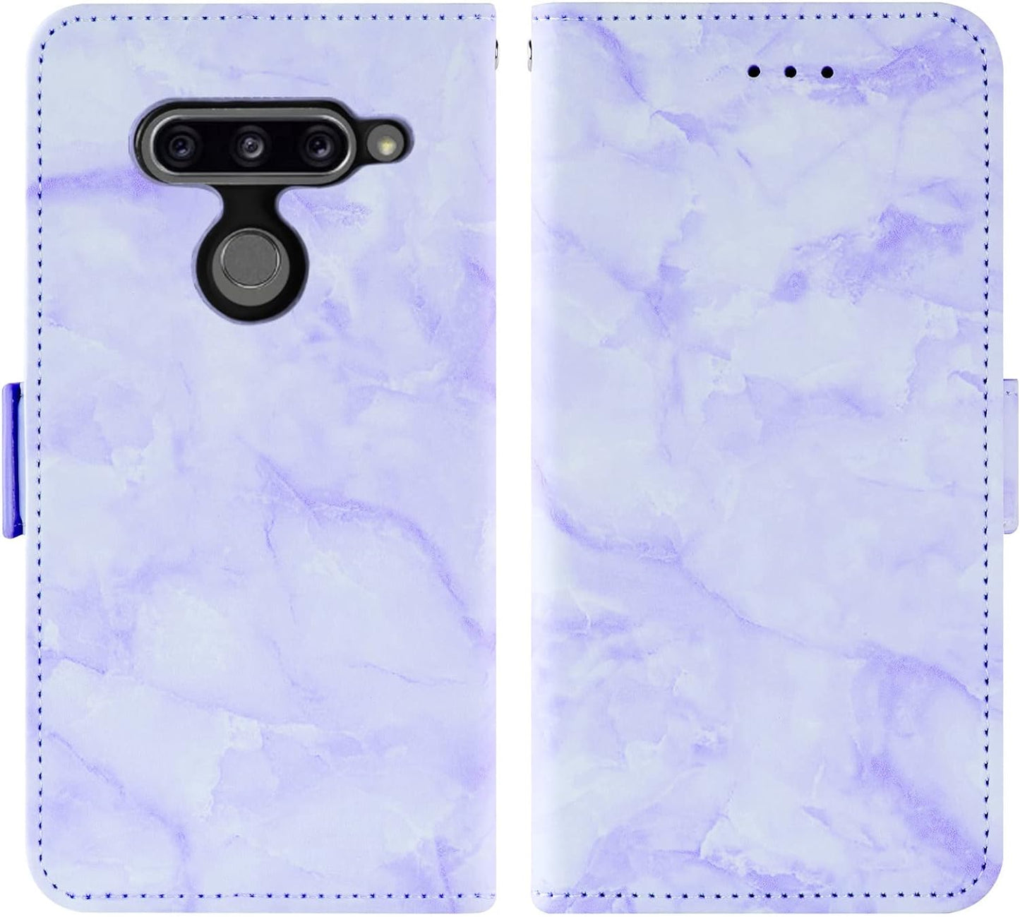 Asuwish Compatible with LG V40 Thinq Case and Tempered Glass Screen Protector Card Holder Slot Kickstand Flip Marble Wallet Phone Covers for LGV40 Storm V 40 Thin Q V40Thinq LG40 40V 40Thinq Purple  Asuwish   