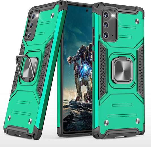 Ymhxcy Galaxy Note 20 Case, Samsung Note 20 5G Case, Armor Grade Cases with Rotating Holder Kickstand Non-Slip Hybrid Rugged Phone Case for Samsung Galaxy Note 20 6.7"-KK Dark Green  YmhxcY   