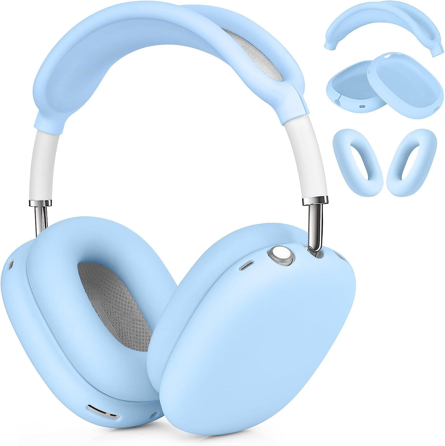 Filoto Case for Airpods Max Headphones, Silicone Cover for Apple Airpod Max,Accessories Cases (Black)  Kerle Sky Blue  