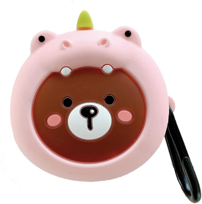 HENJI Earphone Case for Samsung Galaxy Buds 2 & Buds Live & Buds Pro, Soft Silicone 3D Cute Cartoon Character Kawaii Fashion Cover Animal Design (Pink Pig)  HENJI pink bear  