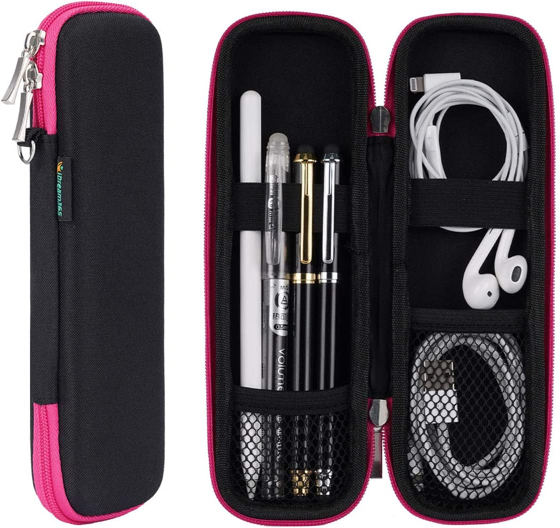 Idream365 Apple Pencil Case Holder,Slim EVA Carrying Case/Bag/Pouch/Holder for Apple Pencils,Executive Fountain Pen,Ballpoint Pen,Stylus Touch Pen-Black  iDream365 Black/Hot Pink Pencil Case  