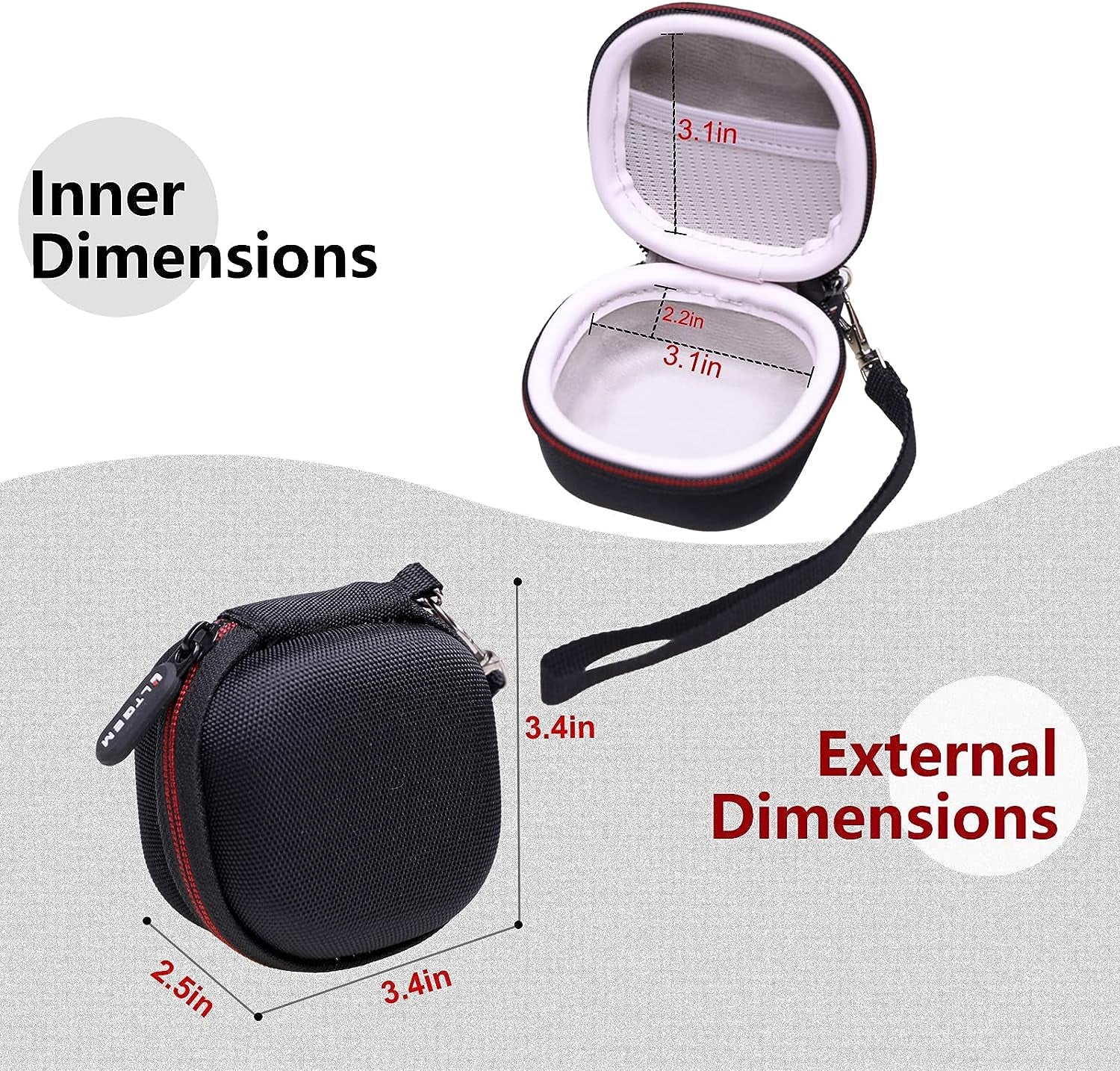 LTGEM EVA Hard Case for Beats Fit Pro/Beats Fit Pro X, Detachable Hand Strap and Built-In Mesh Pocket- Travel Protective Carrying Storage Bag  LTGEM   