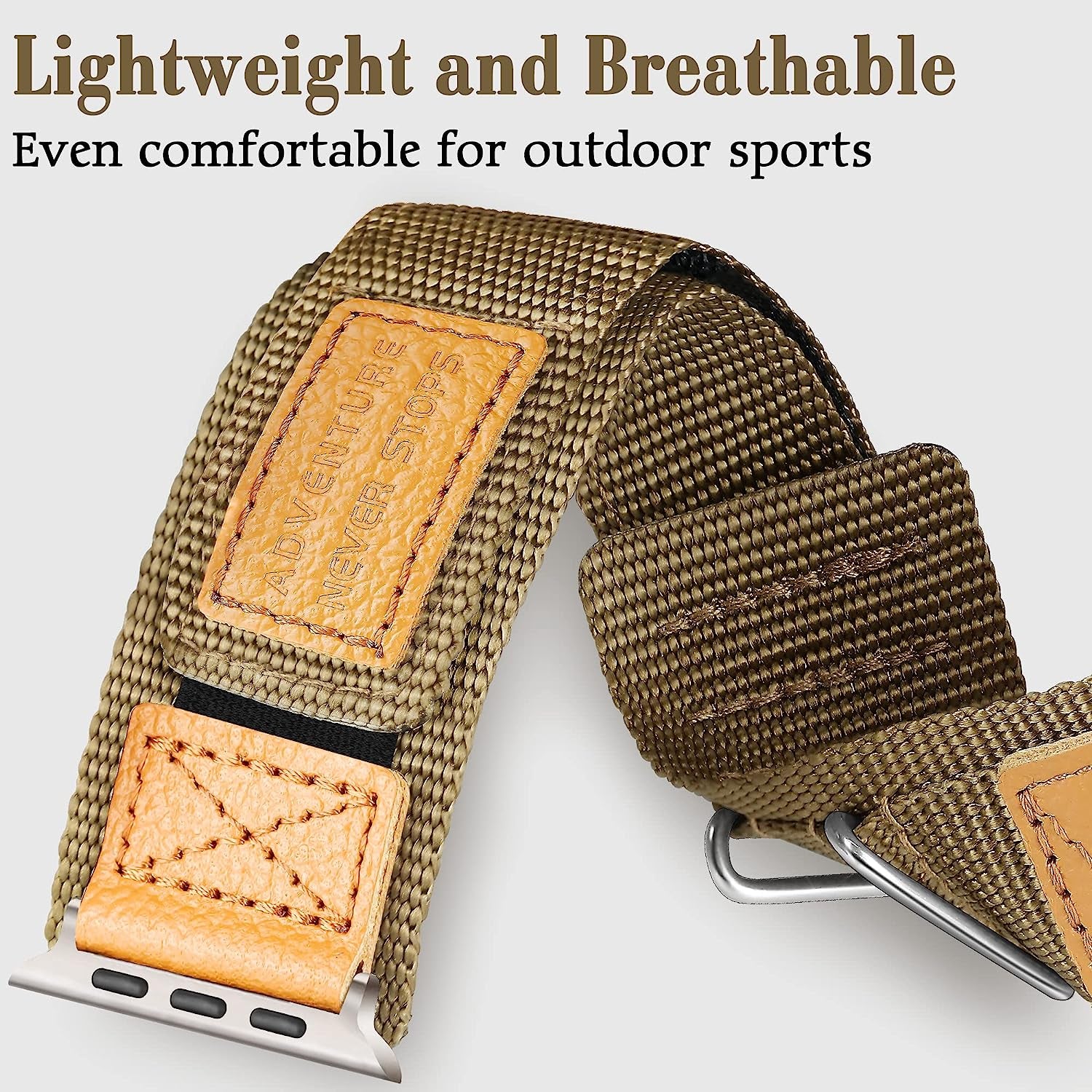 Wide Nylon Band Compatible with Apple Watch Band 49Mm 45Mm 44Mm 42Mm, Breathable Outdoor Sport Bracelet with 3 Loops, Men Military Rugged Strap for Iwatch Bands Series 8/7/6/5/4/3/2/1/SE Ultra  Melyis   