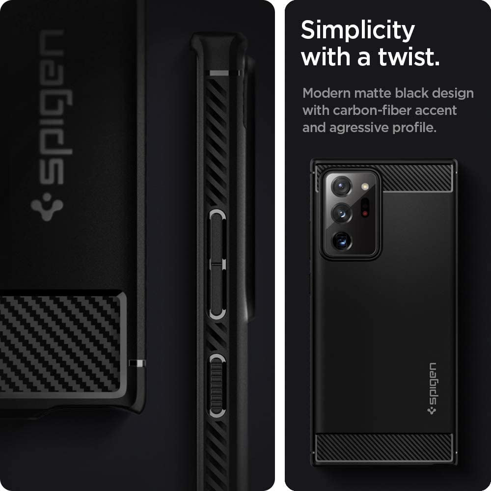 Spigen Rugged Armor Designed for Samsung Galaxy Note 20 Ultra 5G Case (2020) - Matte Black  Spigen   