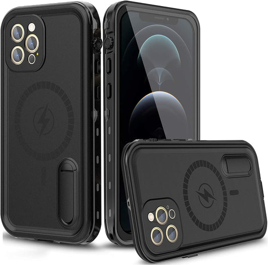 Aicase for Iphone 12 Pro Waterproof Case Compatible with Magsafe, Built-In Screen Protector and Kickstand, 38-Magnets IP68 Certified Full Body Shockproof Drop Protection Underwater Protective Cover  AICase   