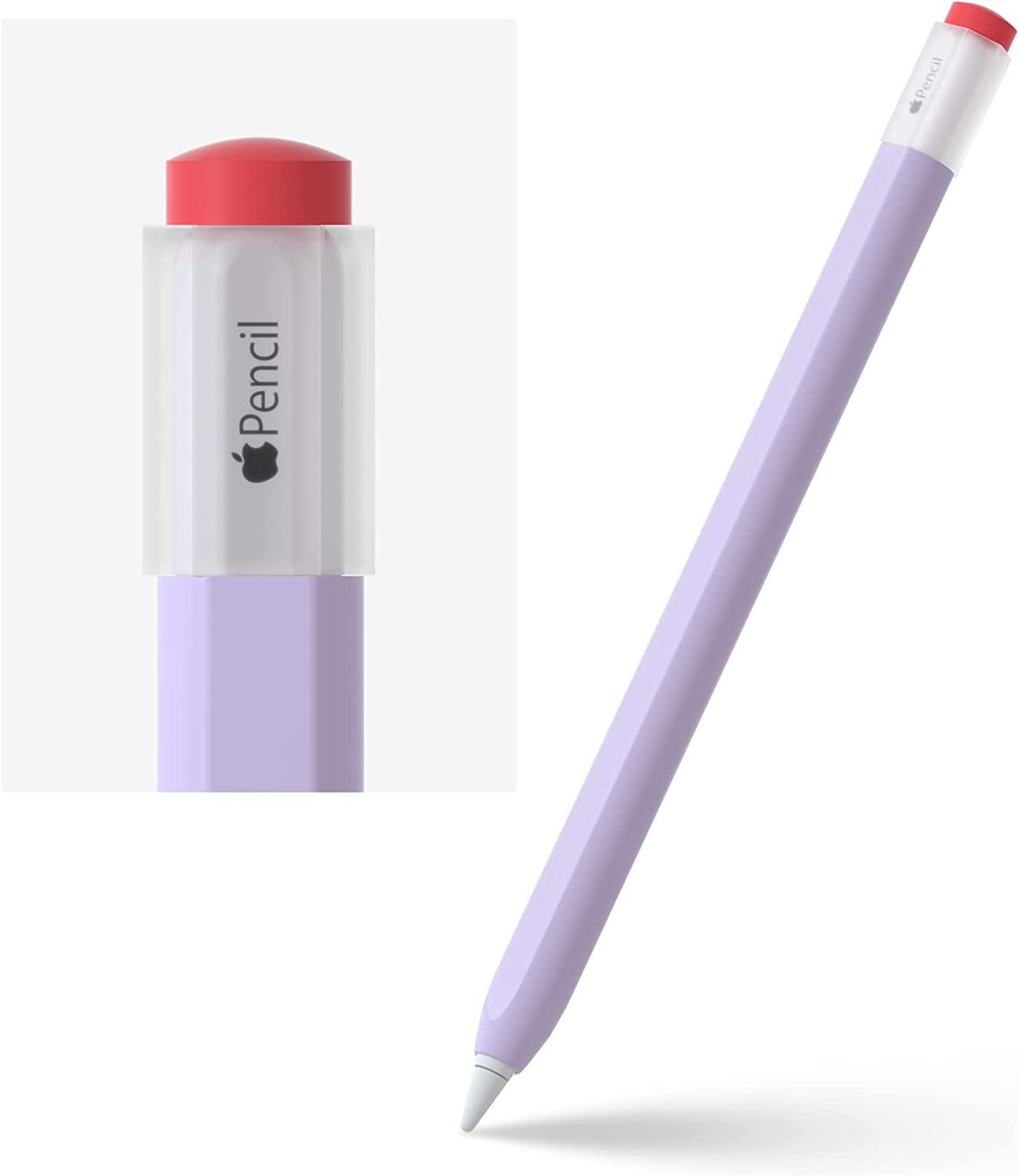 ELETIUO Silicone Case for Apple Pencil 2Nd Generaion Cover,Protective Holder Grip Sleeve with Cap Accessories Compatible for Ipad Pro 11 12.9 Inch,Yellow  Litumfen Purple  