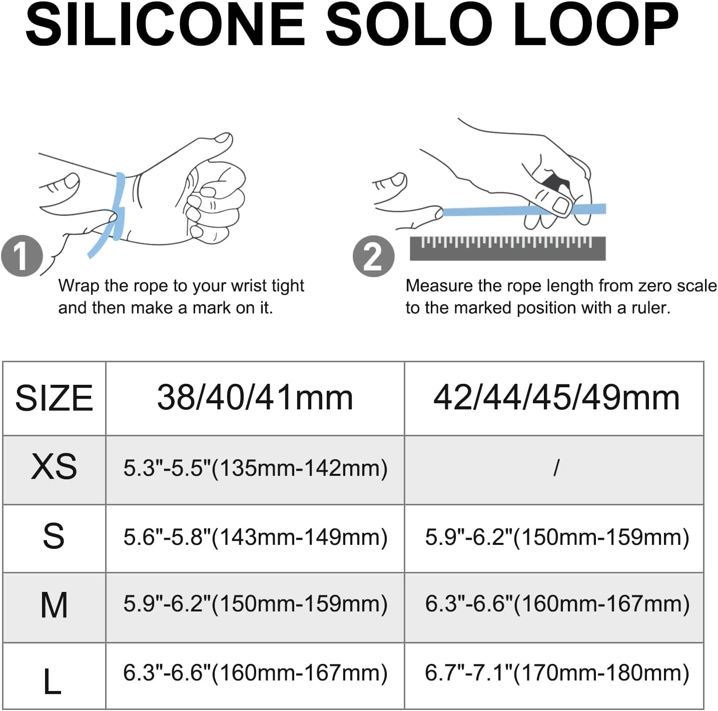 Silicone Solo Loop Bands Compatible with Apple Watch Band 38Mm 40Mm 41Mm 42Mm 44Mm 45Mm 49Mm, Stretchy Silicone Elastic Sport Strap Compatible for Iwatch Series 8/7/6/5/4/3/2/1/SE Ultra  WASPO   