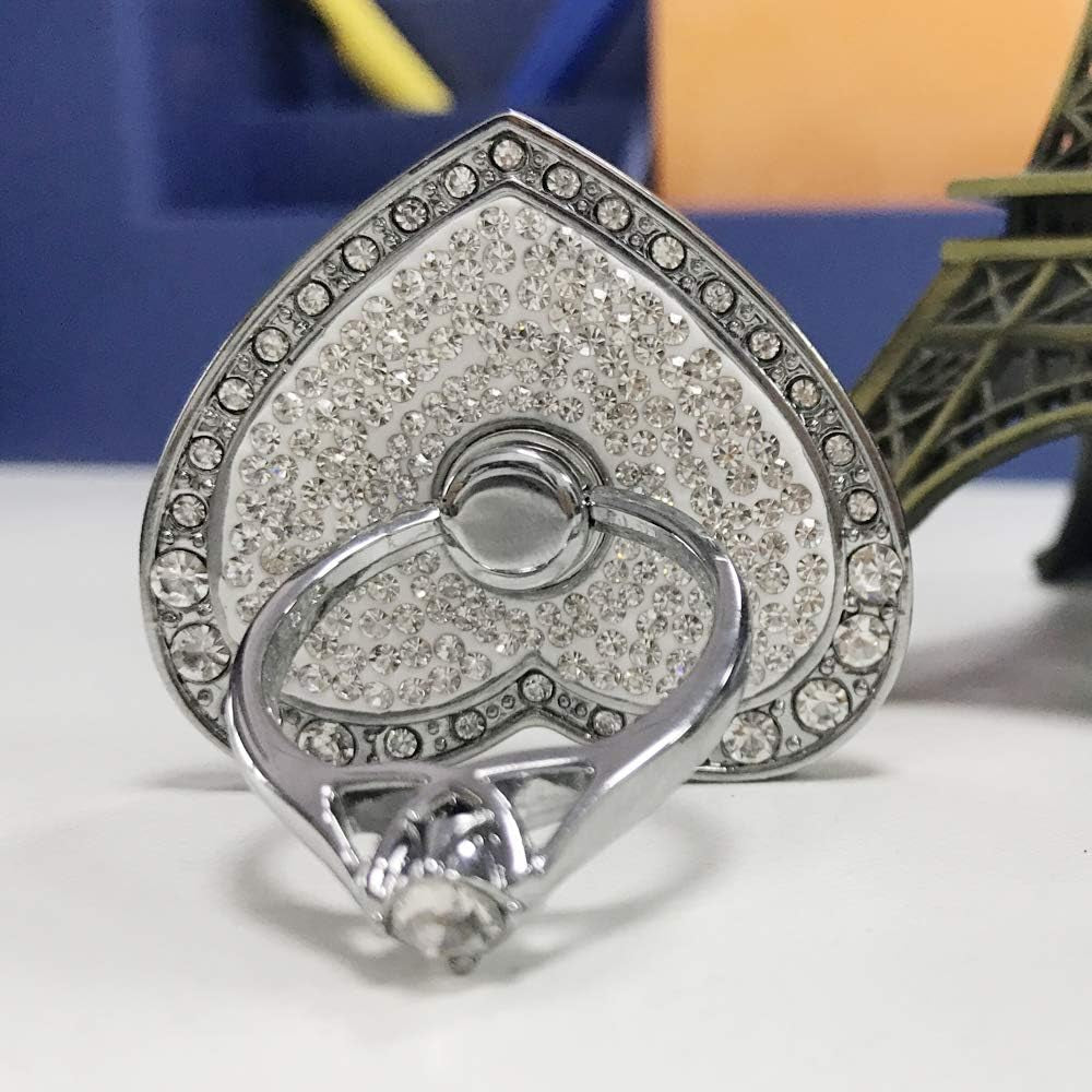 Cell Phone Ring Holder,360° Rotation Diamond Metal Finger Ring Grip for Iphone Ipod Ipad Samsung Galaxy and Other Smartphones (Silver)  TOPWOOZU   