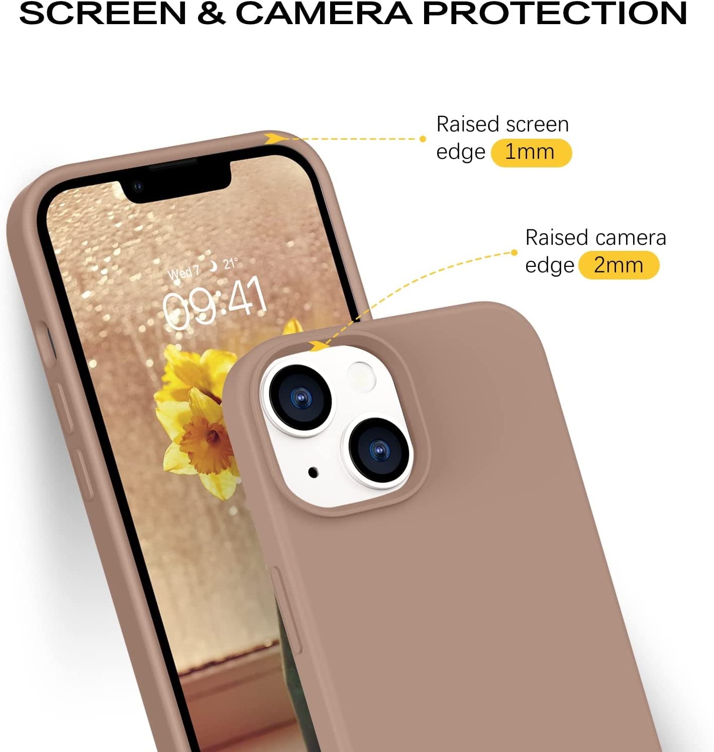 BENTOBEN Compatible with Iphone 14 Case, Soft Silicone Gel Rubber Bumper Microfiber Lining Hard Back Shockproof Protective Phone Cover for Iphone 14 6.1",Brown  BENTOBEN   