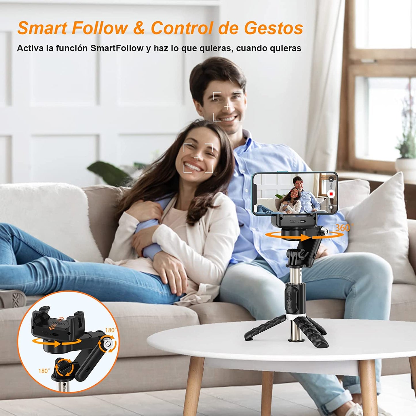 Gimbal Stabilizer for Smartphone,Koscheal 2-Axis Selfie Stick with Tripod,360°Rotation with Wireless Remote for Android and Iphone,Ideal for Vlogging,Youtube,Tiktok Video Recording  KOSCHEAL-US   