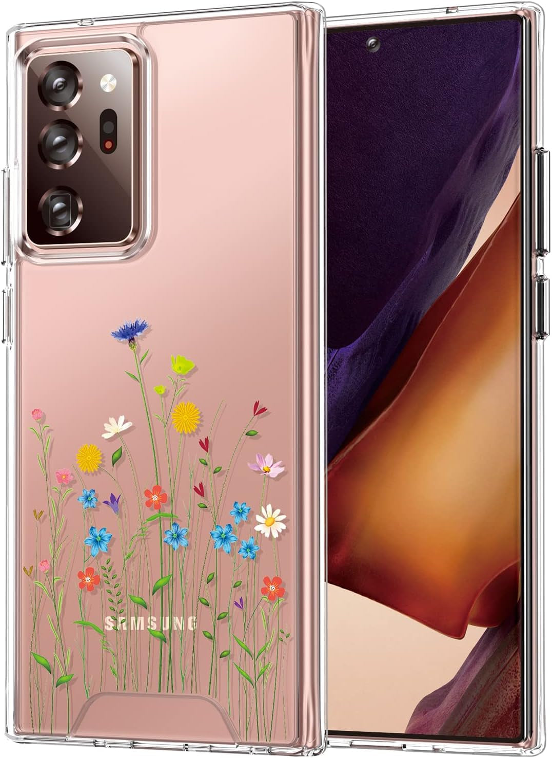 Rayboen for Galaxy Note 20 Ultra Case, Dual Layer Military Grade Shockproof Heavy Duty Protection Cover, Phone Case for Samsung Galaxy Note 20 Ultra 5G - Navyblue  Rayboen C- Wildflower  