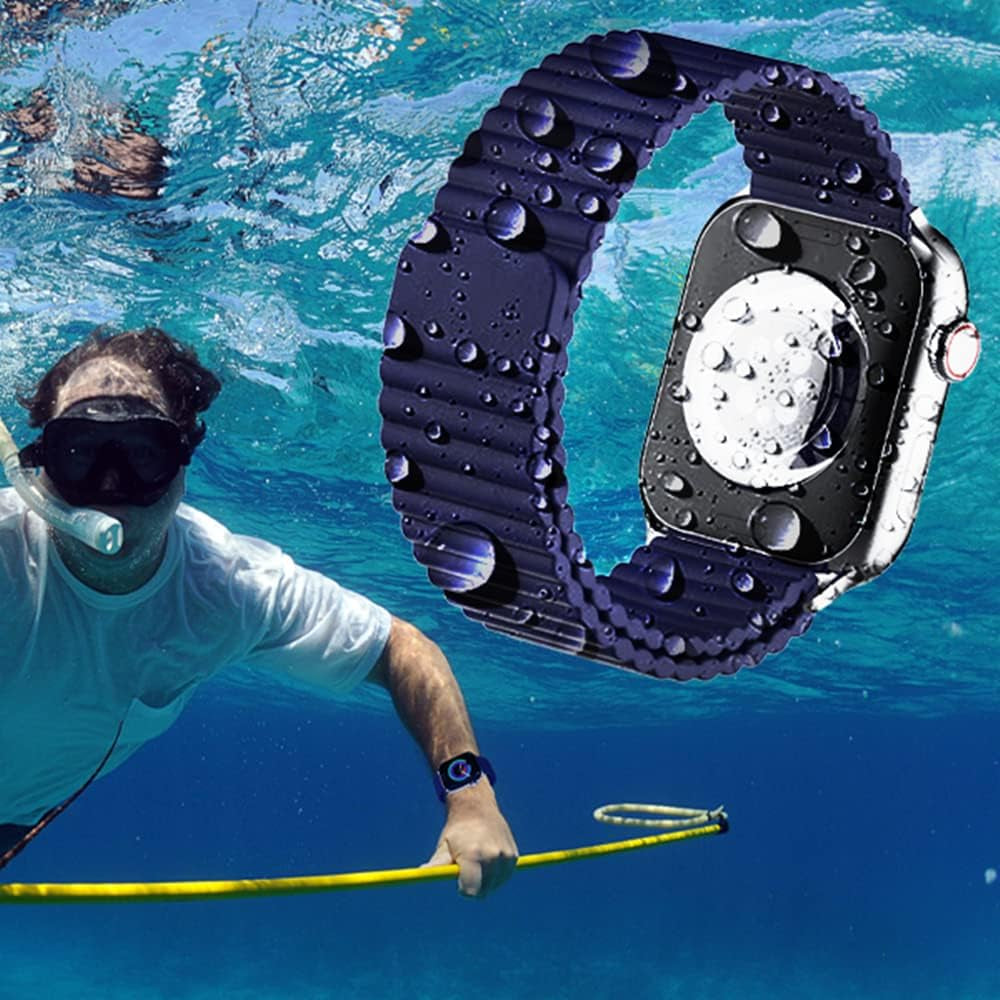 Heike Sport Loop Compatible with Apple Watch Ultra Bands 49Mm 45Mm 44Mm 42Mm 41Mm 40Mm 38Mm, Soft Silicone Magnetic Clasp Adjustable Replacement Wristband for Iwatch Series SE Ultra 8 7 6 5 4 3 2 1 for Women Men  HeiKe   