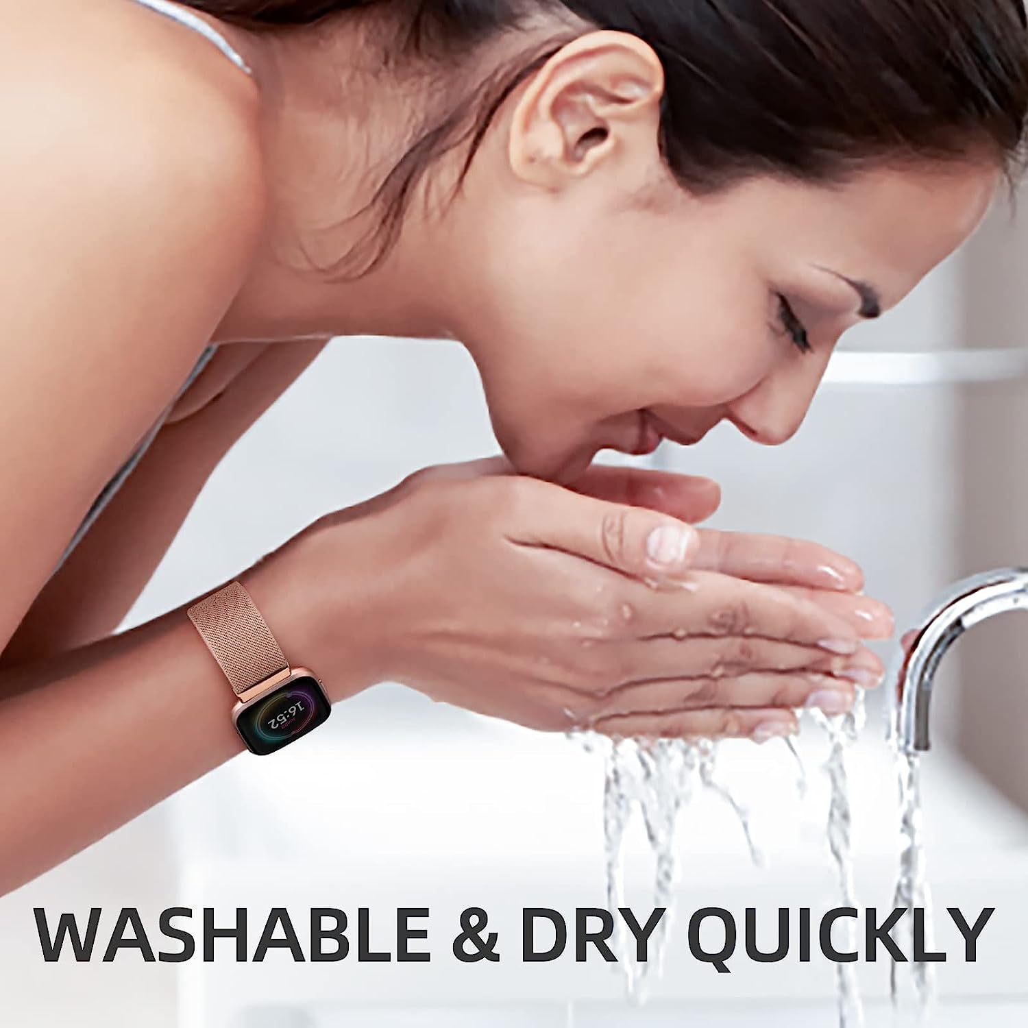 Witzon Compatible with Fitbit Versa 2 Bands for Women Men, Soft Breathable Versa 2 Solo Loop Sport Strap, Versa Lite Versa SE Replacement Accessories Adjustable Braided Nylon Versa 2 Band, Deep Pink  Witzon   