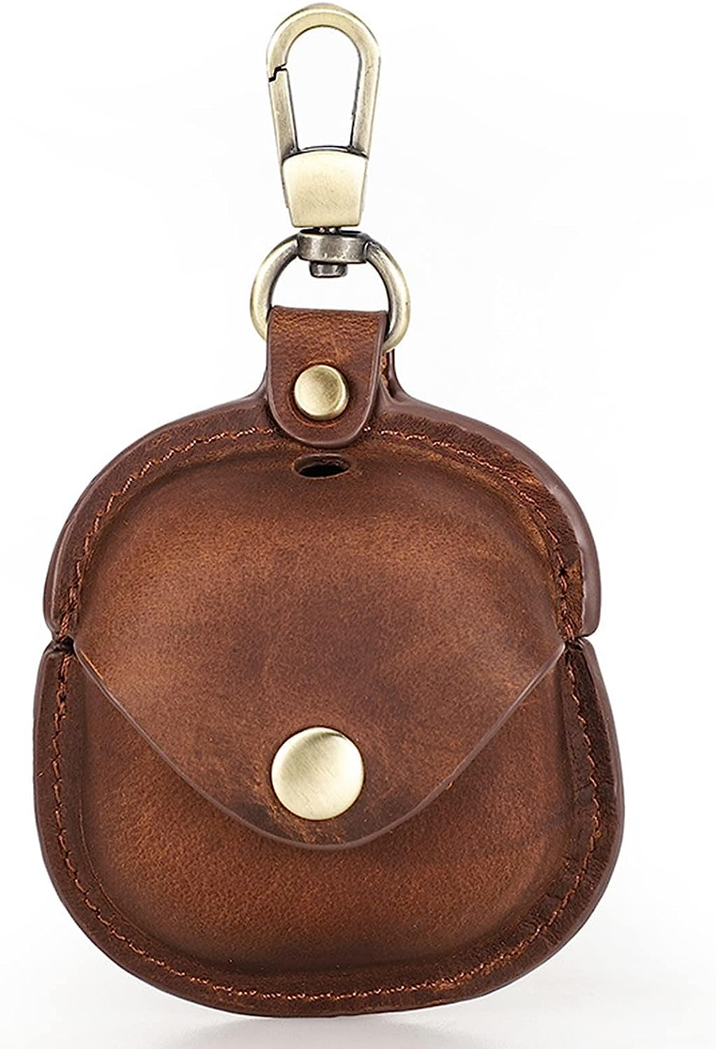 Soft Genuine Leather Case Cover Compatible with Galaxy Buds Pro/Galaxy Buds 2, Samsung Galaxy Buds Live Protective Case with Keychain (Wine Red)  CHUUMEE Brown  