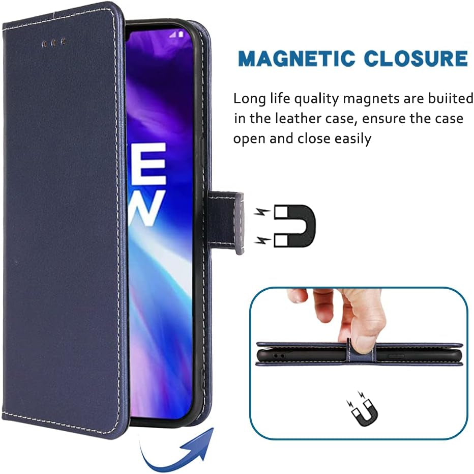 FDCWTSH Compatible with LG V40 Thinq Wallet Case Wrist Strap Lanyard Leather Flip Cover Card Holder Stand Cell Accessories Phone Cases for LGV40 Storm V 40 Thin Q V40Thinq LG40 40V 40Thinq Blue  FDCWTSH   