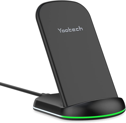 Yootech Wireless Charger,10W Max Wireless Charging Stand, Compatible with Iphone 14/14 Plus/14 Pro/14 Pro Max/13/13 Mini/13 Pro Max/Se 2022/12/11/X/8, Galaxy S22/S22 Ultra/S21/S20/S10(No AC Adapter)  yootech   