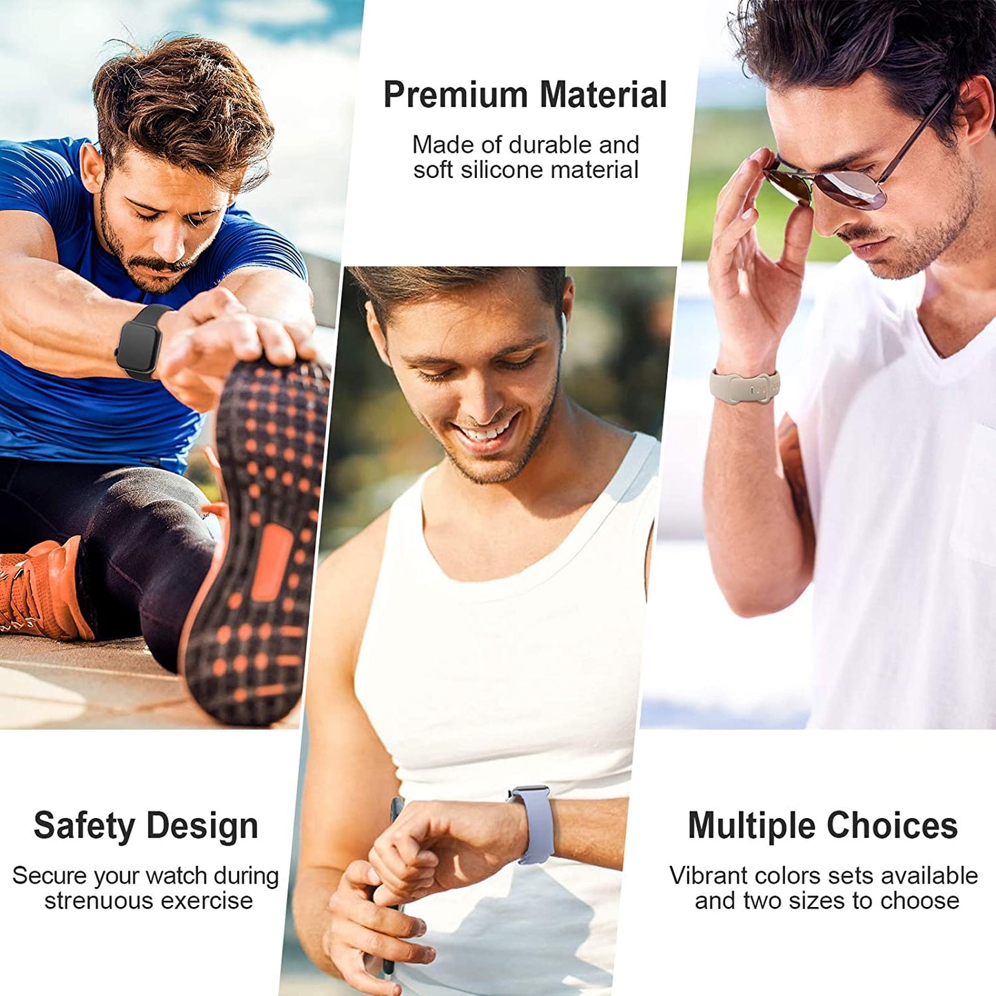 OYODSS 5 Pack Bands Compatible with Apple Watch Band 38Mm 40Mm 41Mm 42Mm 44Mm 45Mm 49Mm Women Men, Soft Silicone Sport Replacement Strap Compatible with Iwatch Ultra SE Series 8 7 6 5 4 3 2 1  OYODSS   