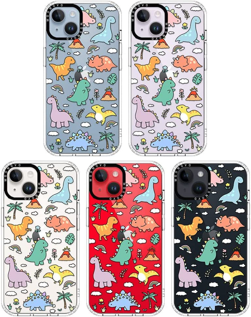 MOSNOVO Compatible with Iphone 14 Case, [Buffertech 6.6 Ft Drop Impact] [Anti Peel off Tech] Clear TPU Bumper Phone Case Cover with Cute Joyful Dinosaur Designed for Iphone 14 6.1"  MOSNOVO   