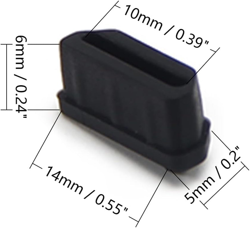 Fielect 20Pcs Silicone HDMI anti Dust Cover Plugs Protector Stopper Cap Black for Female Port Black for TV, Computer, 14X7X5Mm  Fielect   