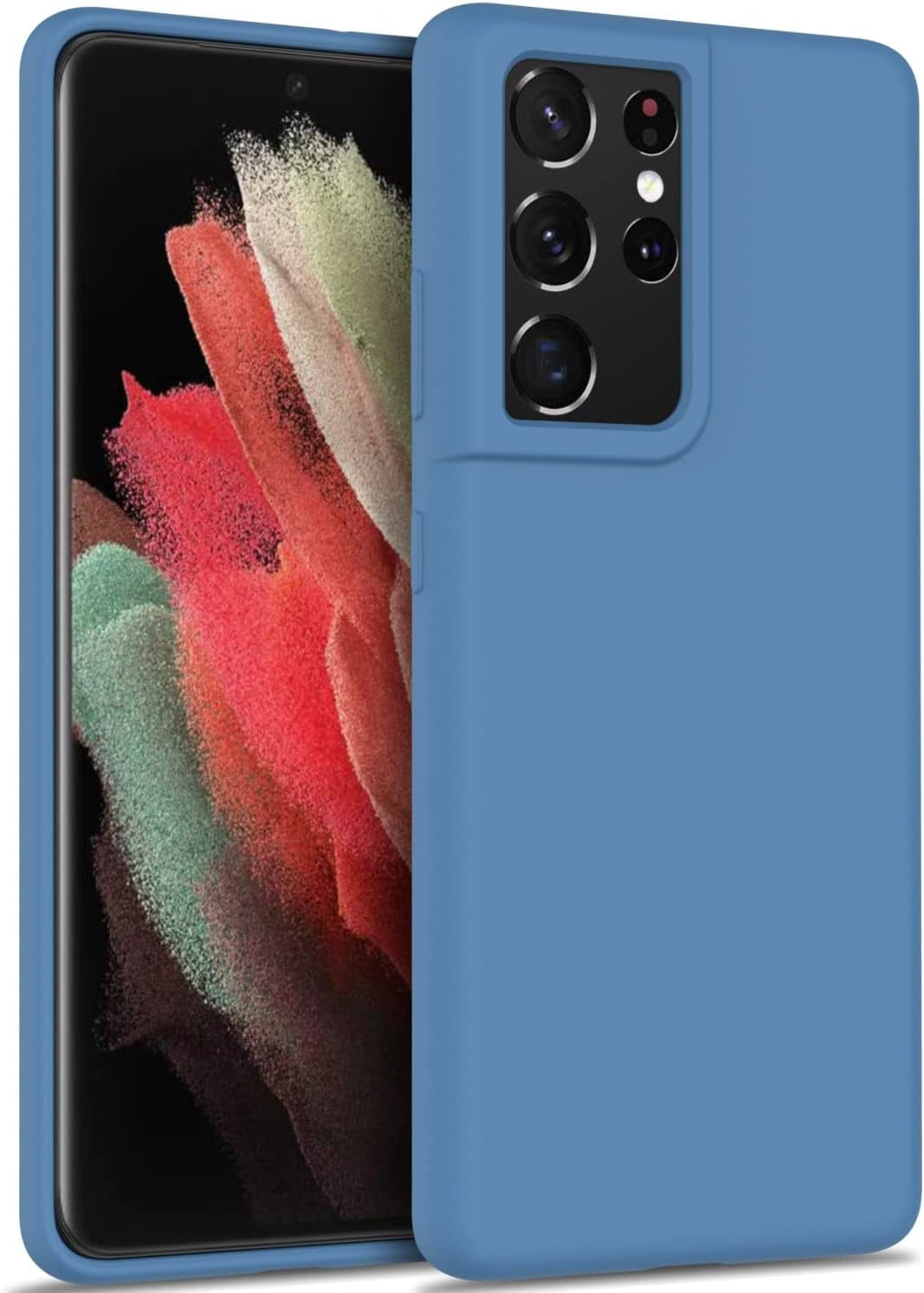 DEENAKIN for Samsung Galaxy S21 Ultra Case Silicone,Silky Smooth Flexible Gel Rubber Bumper Cover with Soft Microfiber Lining Slim Fit Protective Phone Case for Samsung Galaxy S21 Ultra Bright Yellow  DEENAKIN Sea Blue Samsung Galaxy S21 Ultra 