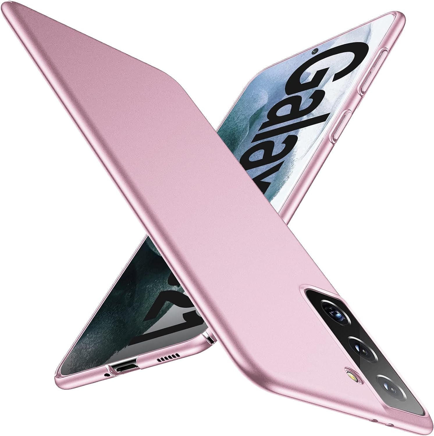 Ultra Thin Case for Samsung Galaxy S21 5G, New Premium Material Slim Phone Case [Silky Touch & Anti-Fingerprint] Matte Texture Hard Plastic Back Cover with Camera Protection for Samsung S21 5G (Pink)  Gxmeuie   