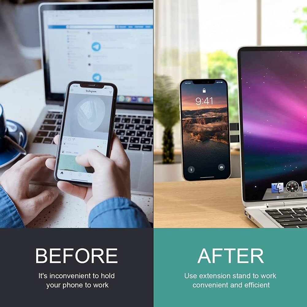 Likense Magnetic Laptop Phone Holder, Aluminum Alloy Laptop Side Mount Foldable Phone Stand for Iphone 13 13 Pro Max Iphone 12 12 Pro Max  Likense   