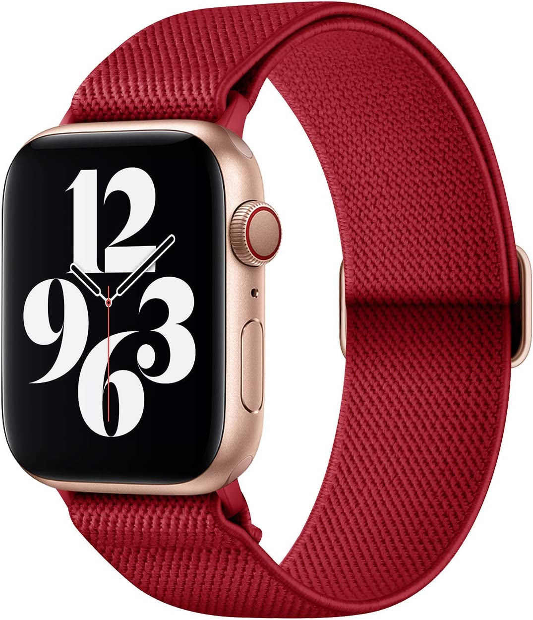 AMANECER Stretchy Nylon Watch Bands Compatible with Apple Watch Ultra Series 8/7/6/5/4/3/2/1 SE, Adjustable Braided Elastic Sport Loop Rugged Straps for Iwatch Women Men (Lavender Purple, 38/40/41MM)  AMANECER Cherry Red Viva Magenta 42/44/45/49MM 