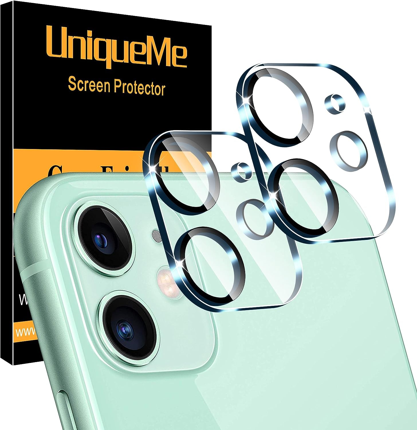 Uniqueme [3 Pack] for Iphone 13 / Iphone 13 Mini Camera Lens Protector, Tempered Glass [Case Friendly][New Version][Scratch-Resistant][Easy Installation] - Black Circle  UniqueMe   