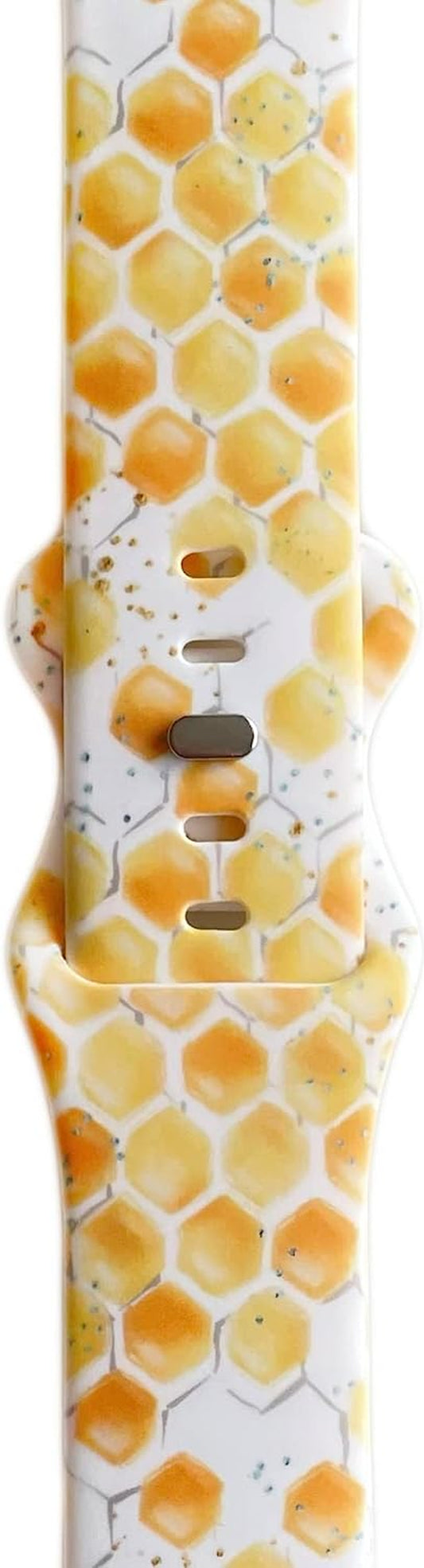 Honey Comb Bee Hive Smart Watch Band for Apple Watch Series 1, 2, 3, 4, 5, 6, 7, 8, Model 38Mm/40Mm/41Mm/42Mm/44Mm/45Mm/49Mm, Active Sport Watch Band for Men and Women  Tweedle Dee Designs   