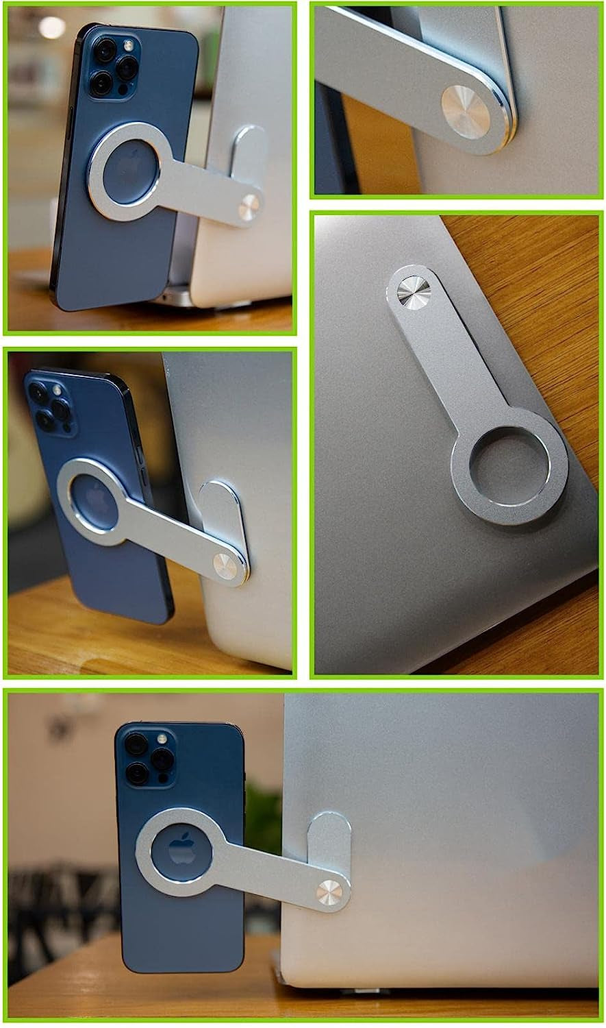 MIMINU Phone Holder for Laptop - Adjustable Magnetic Phone Mount Laptop,Lap Screen Side Phone Holder Extender Attach to Computer Monitor for Universal Smartphone  MIMINU   