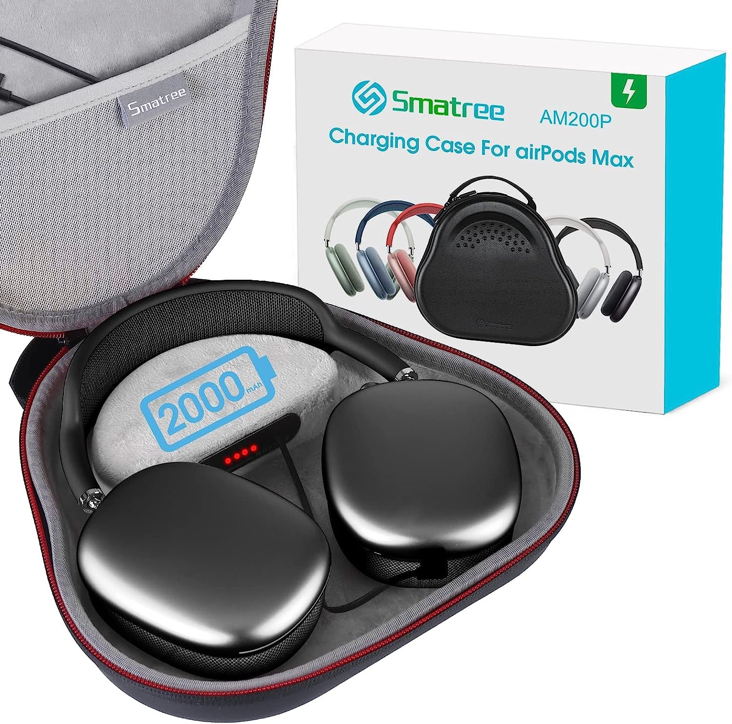 Smatree Airpods Max Charging Dock for Airpods Max, 2000 Mah Battery Charging Case Airpods Max Case,Airpods Max Charging Station, Airpods Max Travel Charging Portable Bag  Smatree   