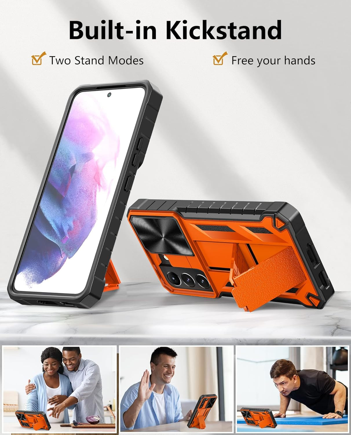 WTYOO for Samsung Galaxy S22 plus Case: Military Grade Drop Proof Protective Rugged TPU Matte Shell | Shockproof Durable Protection Tough Cell Phone Cover with Built-In Kickstand  WTYOO   