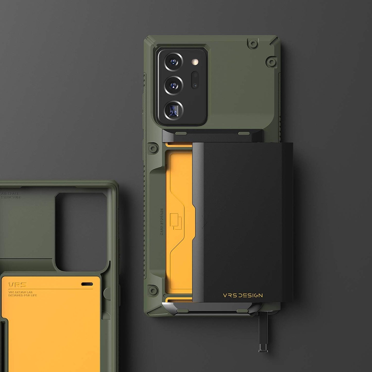 VRS DESIGN Damda Glide Pro Phone Case for Galaxy Note 20 Ultra, with [4 Cards] [Semi Auto] Premium Sturdy Credit Card Slot Wallet for Samsung Galaxy Note 20 Ultra 5G, 6.9 Inch(2020) Green  VRS Design   