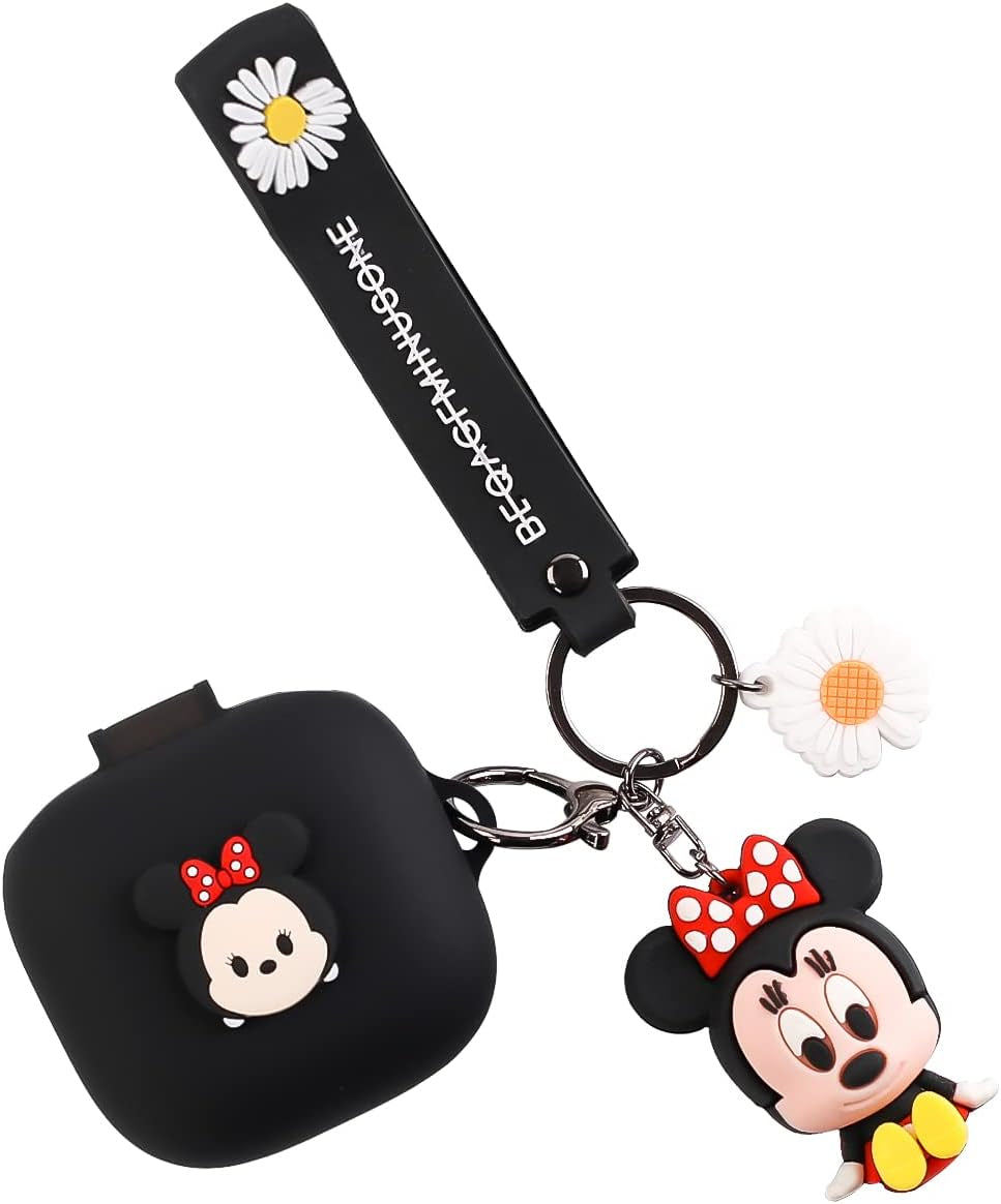 Fit Designed for Beats Fit Pro 2021 New Earbuds, Suublg Beats Fit Pro Cartoon Silicone Headphones Charging Case Cover with Cute Doll Keychain Full Body Anti-Lost Lanyard Protection  Suublg Minnie  