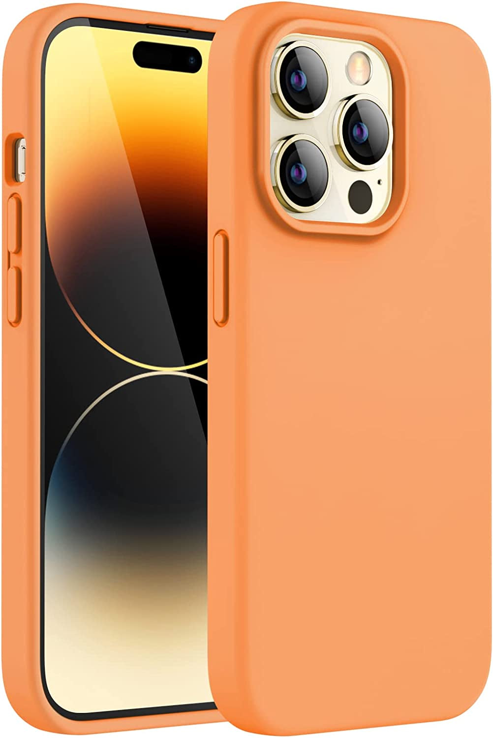 Jetech Silicone Case for Iphone 14 Pro 6.1-Inch (NOT for Iphone 14 Pro Max 6.7-Inch), Silky-Soft Touch Full-Body Protective Phone Case, Shockproof Cover with Microfiber Lining (Navy)  JETech Marigold  