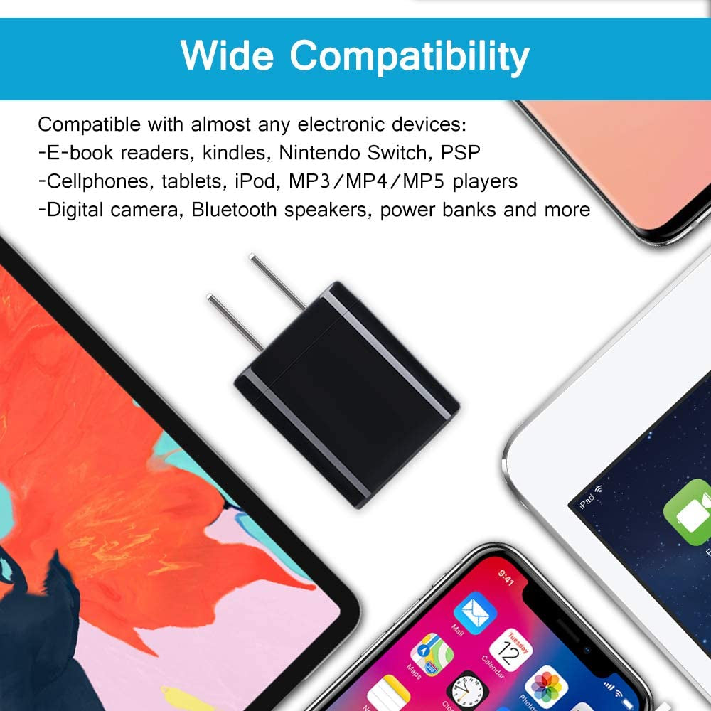 Wall Charger Cube,1A/5V Single Port USB Wall Plug 3 Pack Travel Black Charging Block Box Adapter Compatible Iphone,Samsung Galaxy A21 A51 A71 S20 S10 S9 S8,A10E,A90,Note20/10,Moto G7 G6,LG Stylo 6/5/4  Shenzhen Putuo Technology Co.,Ltd.   