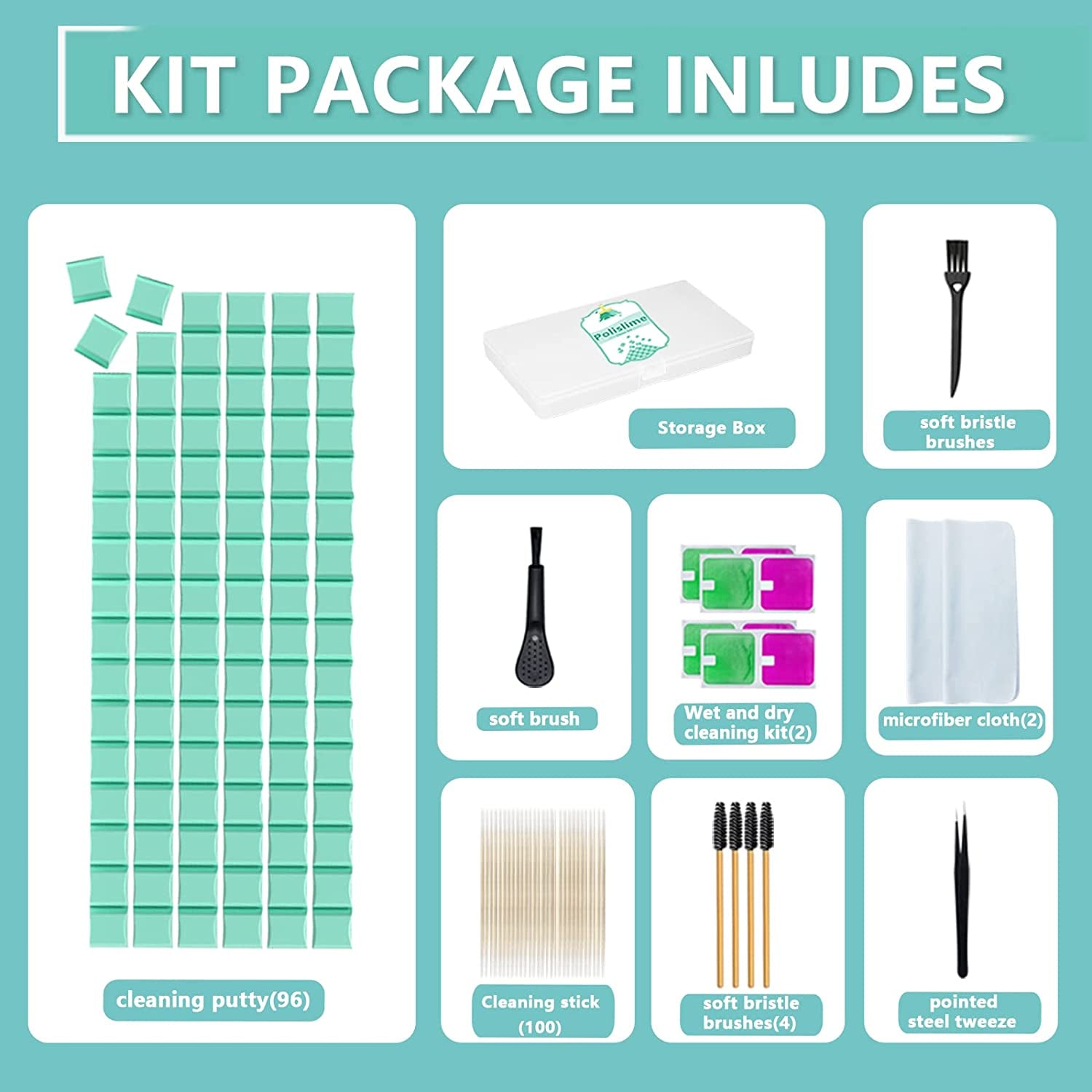 203PCS Airpod Cleaner Kit,Iphone Charge Port Cleaning Kit,Airpods Earbud Cleaning Putty, Remove Ear Wax,Phone Phone Cleaning Kit,For Airpods Charging Case/Headphones/Phone/Earbuds/Camera  Polislime   