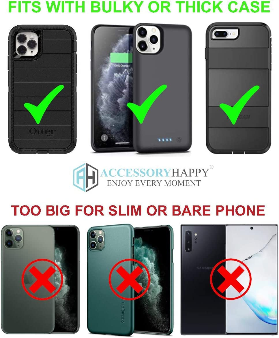 AH Hunting Tree CAMO Nylon Phone Holster W/Belt Loop, for Android Moto Iphone 11 Pro Max XS Max Iphone 8 Plus,6S+ 6 Plus, Oneplus 6T Pouch Holster Holder Bag Waist Carrying Fits Thick Case (Large)  AccessoryHappy   