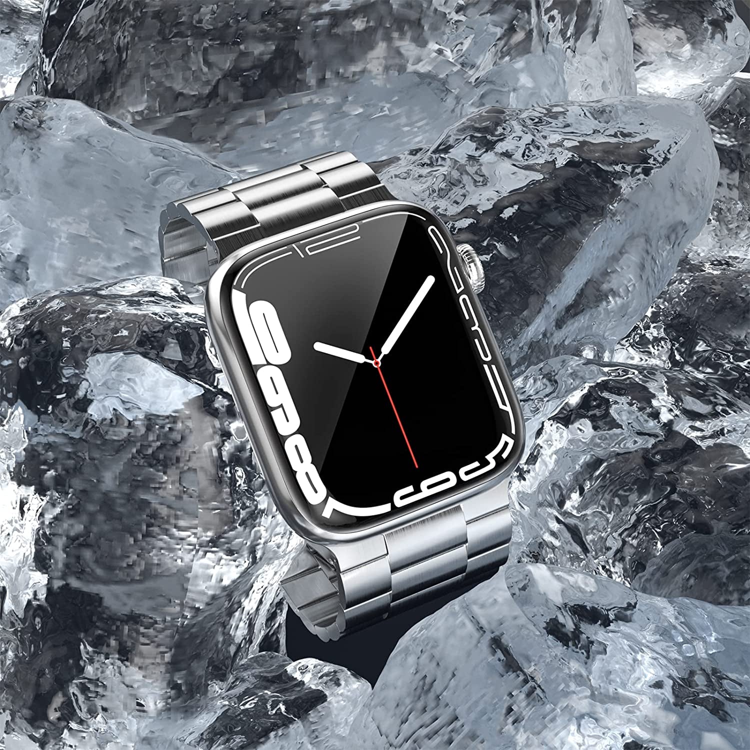 Fitlink Metal Band Compatible for Apple Watch Series 8 7 6 5 4 3 2 1 SE Apple Watch Ultra, Stainless Steel Waterproof Apple Watch Band for Apple Watch 38Mm 40Mm 41Mm 42Mm 44Mm 45Mm 49Mm for Women Men  Fitlink   