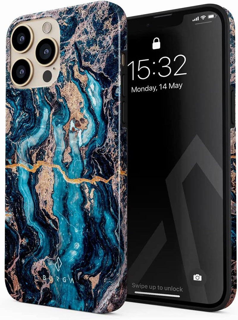 BURGA Phone Case Compatible with Iphone 14 PRO - Wireless Charging Compatible, Hybrid 2-Layer Hard Shell + Silicone Protective Case, Heavy Duty Protection, Slim Fit, Shock  BURGA Mystic River Iphone 13 Pro Max 