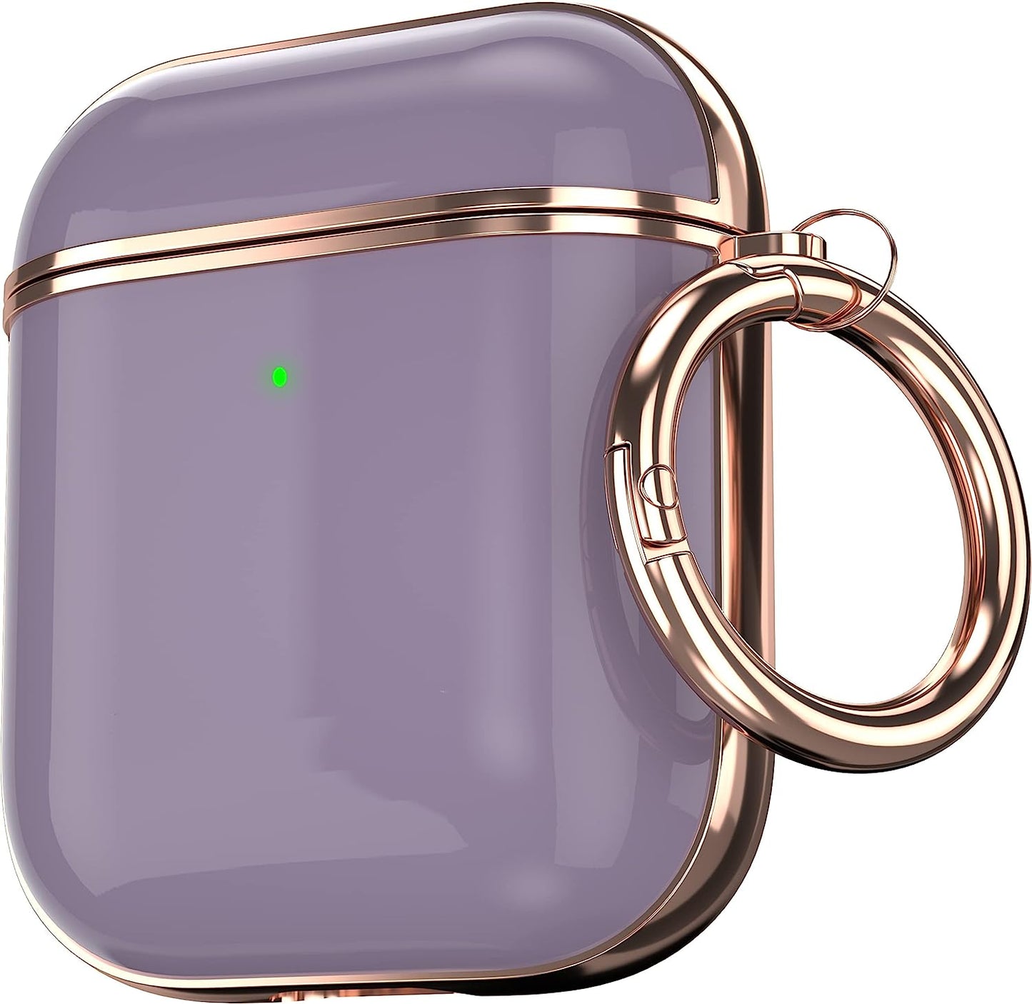 Maxjoy for Airpods Case Cover, Flower Airpod Case Hard Protective Shockproof Cute Air Pod 2 Case for Women Men with Keychain Clip for Airpod 2Nd 1St Generation Charging Case 2&1, Floral  Maxjoy Purple + Gold  