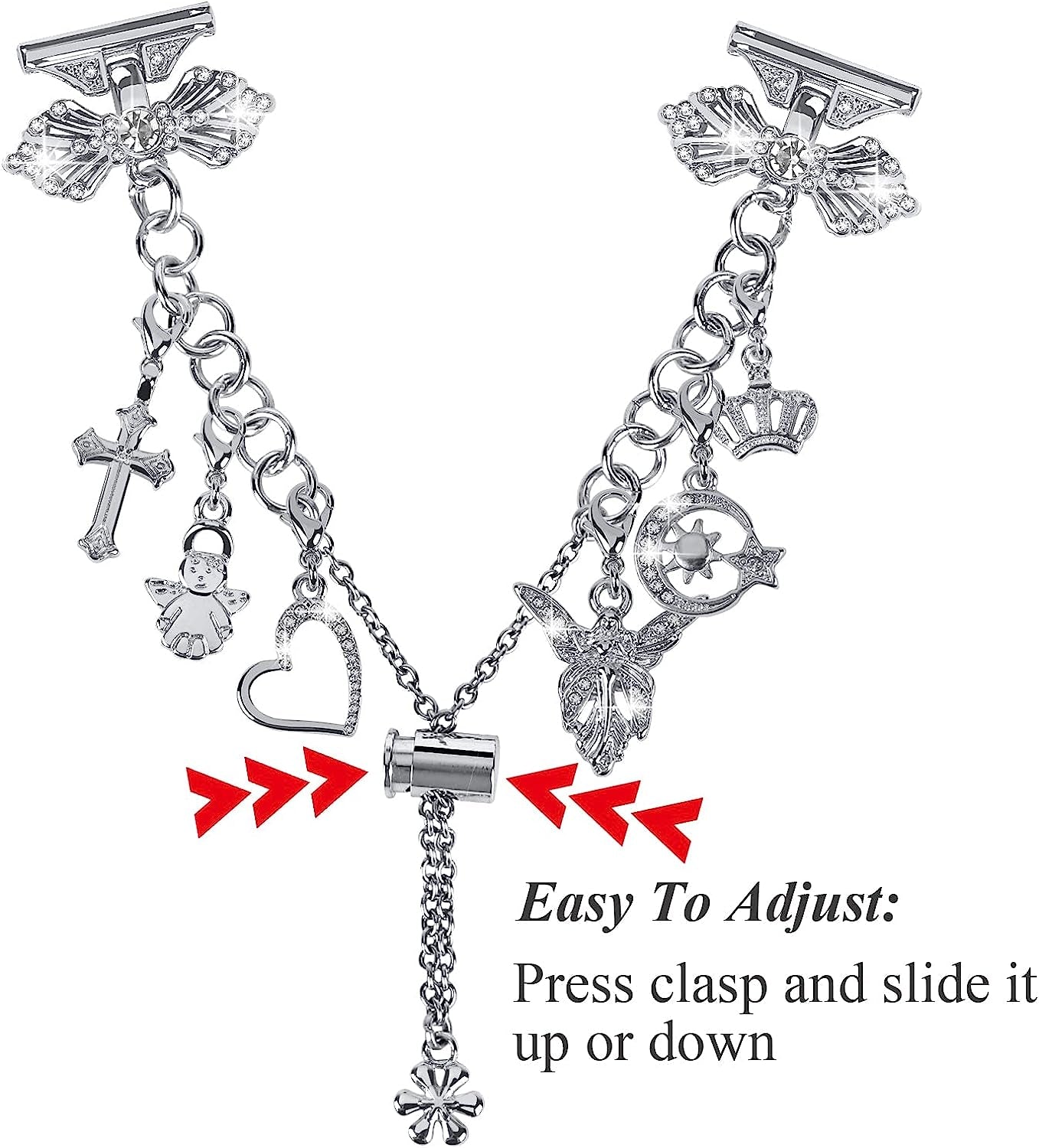 Yomisa Compatible with Samsung Galaxy Watch 5&4/Active 2 40Mm 44Mm Band/Galaxy Watch 5 Pro 45Mm/Watch 4 Classic 42Mm 46Mm,20Mm Bling Diamond Bracelet Cute Charms Dressy Jewelry Metal Strap for Women  Yomisa   