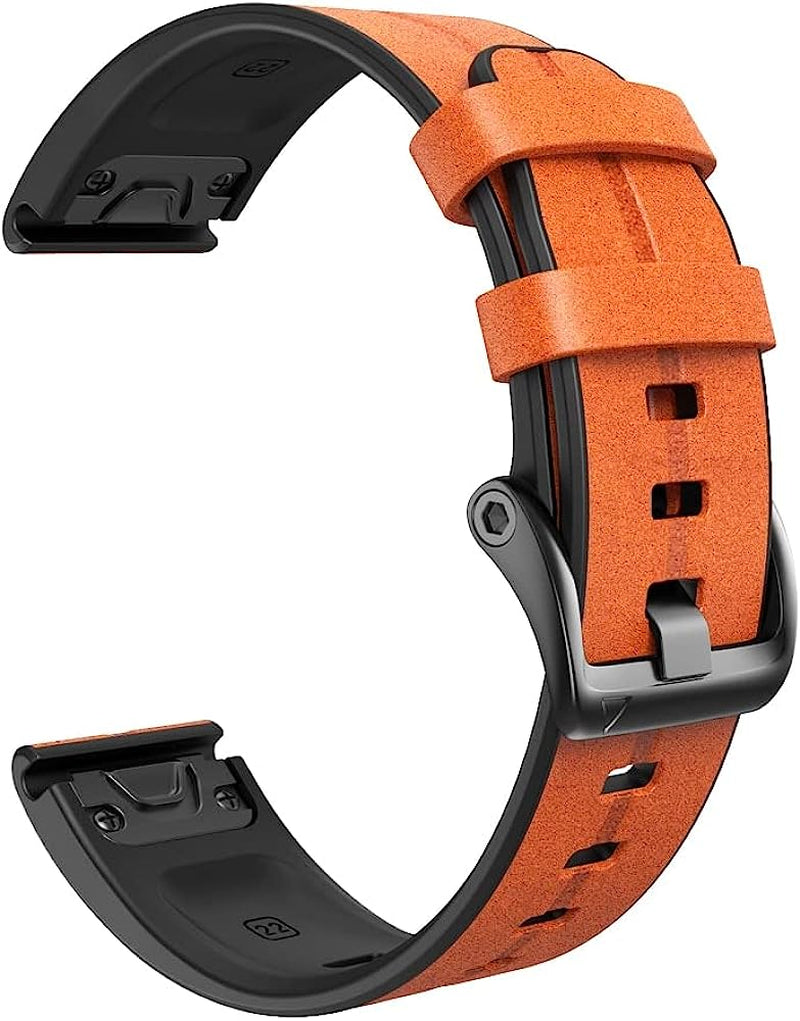 IRJFP 22 26Mm Silicone Bracelet Watchbands Quickfit Straps for Garmin Fenix 7X 7 6 6X Pro 5X 5 D2/Tactix 7 Leather Smart Watch Bands  IRJFP F 22mm Fenix 6 6Pro 