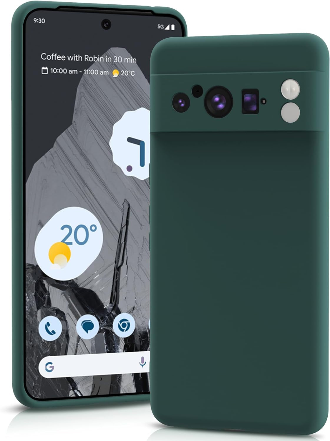 YATWIN Silicone Case for Google Pixel 7A 5G, Soft-Touch, Shockproof, Dustproof, Antiskid Full Body Armour Phone Cover for Google Pixel 7A 5G - Dark Green  YATWIN   