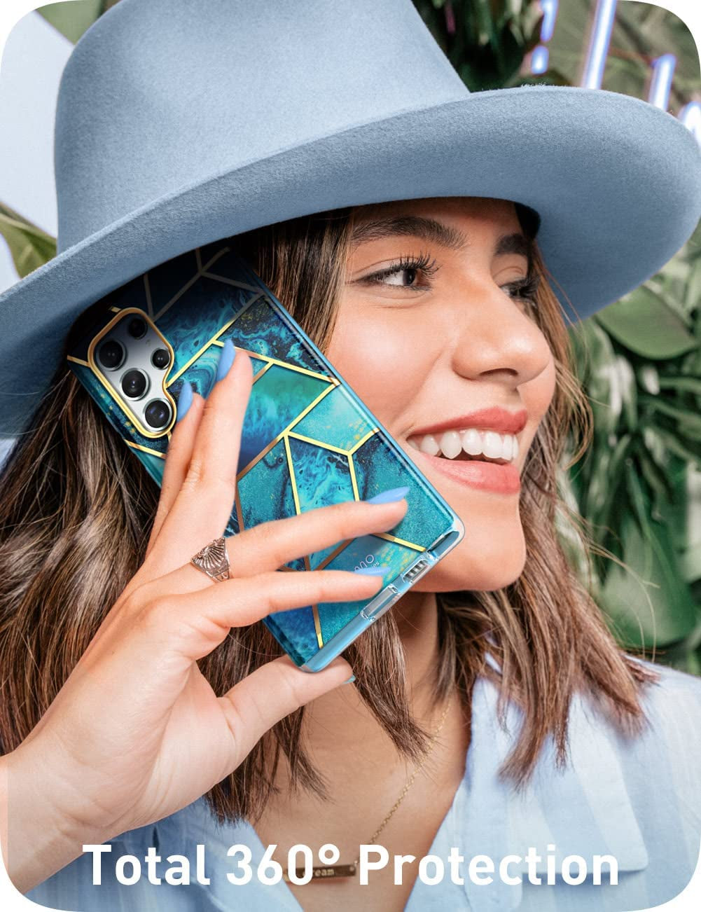 I-Blason Cosmo Series for Samsung Galaxy S22 Ultra 5G (2022 Release), Slim Stylish Protective Case with Built-In Screen Protector (Ocean)  i-Blason   