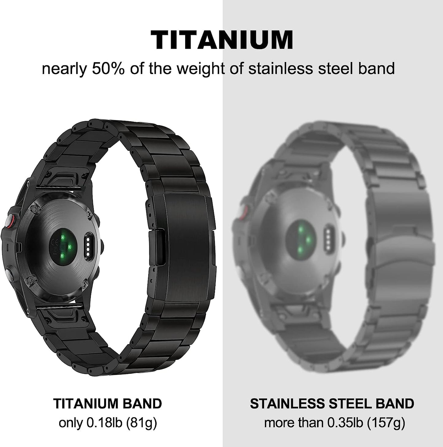 Trumirr Titanium Band for Fenix 7/6 Pro / 5 Plus, 22Mm Quick Release Easy Fit Watch Bands Titanium Metal Strap for Garmin Fenix 7 6 5 / Forerunner 955 945 935 / Epix Gen 2 / Descent G1 / MARQ  TRUMiRR   