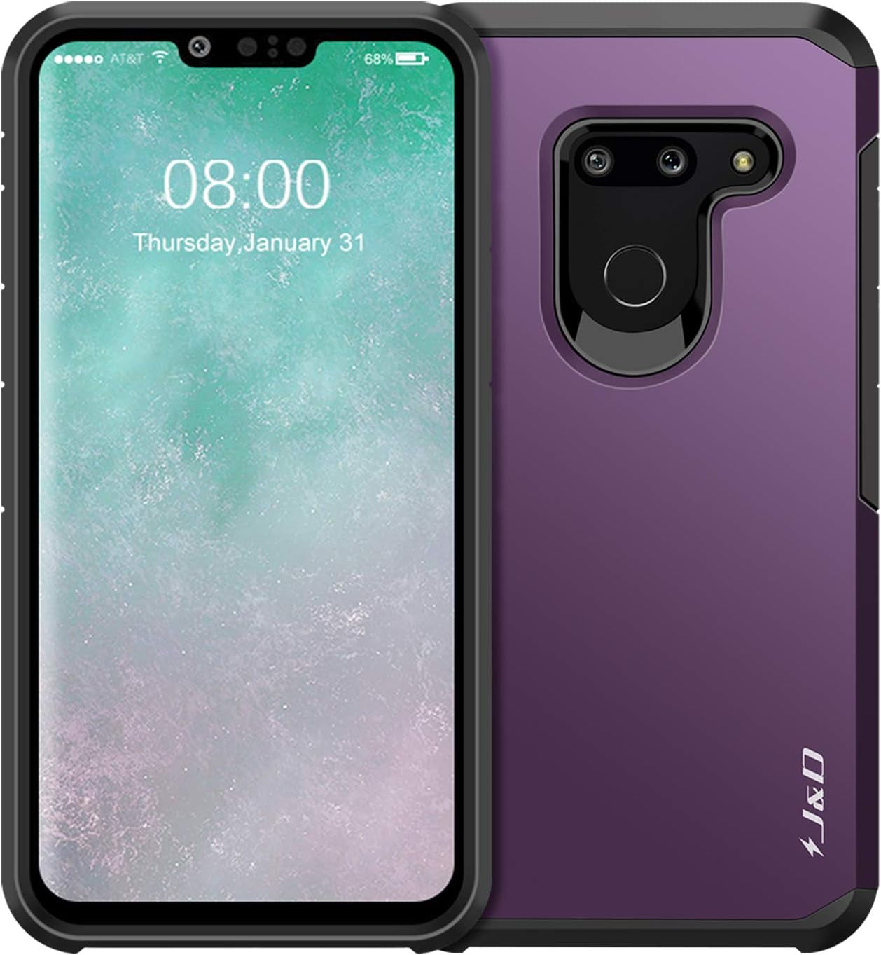 J&D Case Compatible for LG G8 Thinq/Lg G8 Case, Heavy Duty Dual Layer Hybrid Shock Proof Protective Rugged Bumper Case for LG G8 Thinq, LG G8 Case, Not Compatible with LG G8S Thinq, Purple  J&D Tech   