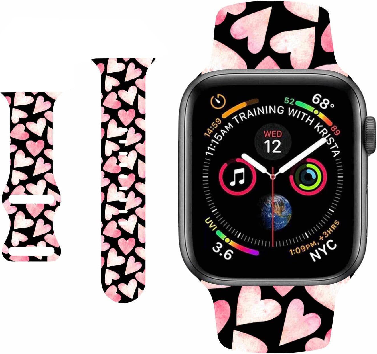 HYHMXB Sweet Lover Valentine'S Day Watch Bands Compatible with Apple Watch 38Mm 40 Mm 41Mm, Fresh Breathable Soft Silicone Wristband Strap for Girls Women Iwatch SE & Series 7/6/5/4/3/2/1 (Color 7)  HYHMXB   